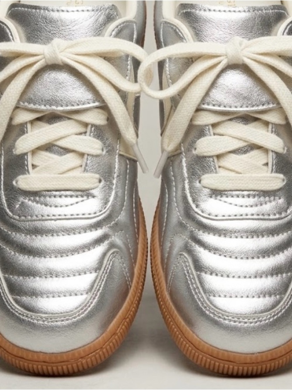 Madden NYC Women’s Silver Sneakers with Gum Sole